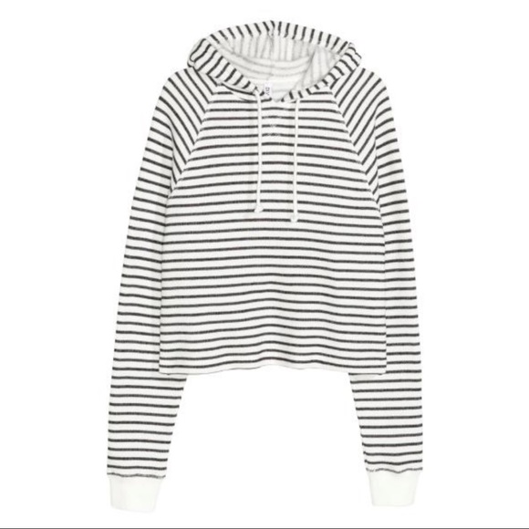 Cropped Striped Hoodie (size M) - Picture 2 of 8